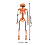 Halloween Poseable Human Skeleton 40cm – Movable Hanging Skeleton Prop, Haunted House Party Decoration