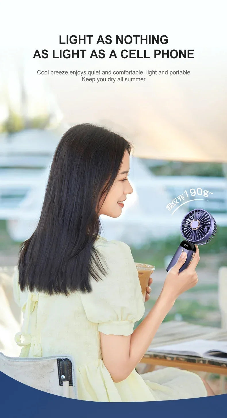 NEXORAX Portable Mini Fan – 5-Speed Rechargeable Handheld & Neck Fan