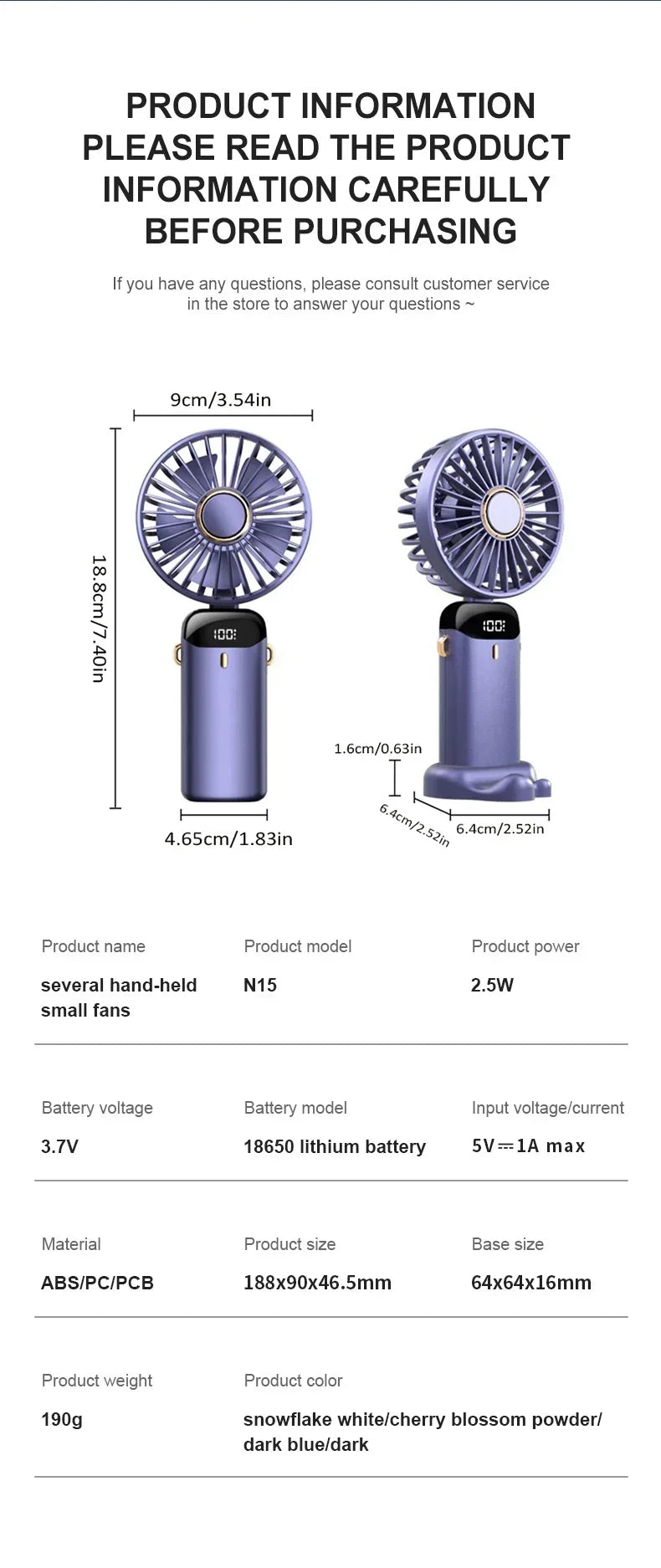 NEXORAX Portable Mini Fan – 5-Speed Rechargeable Handheld & Neck Fan