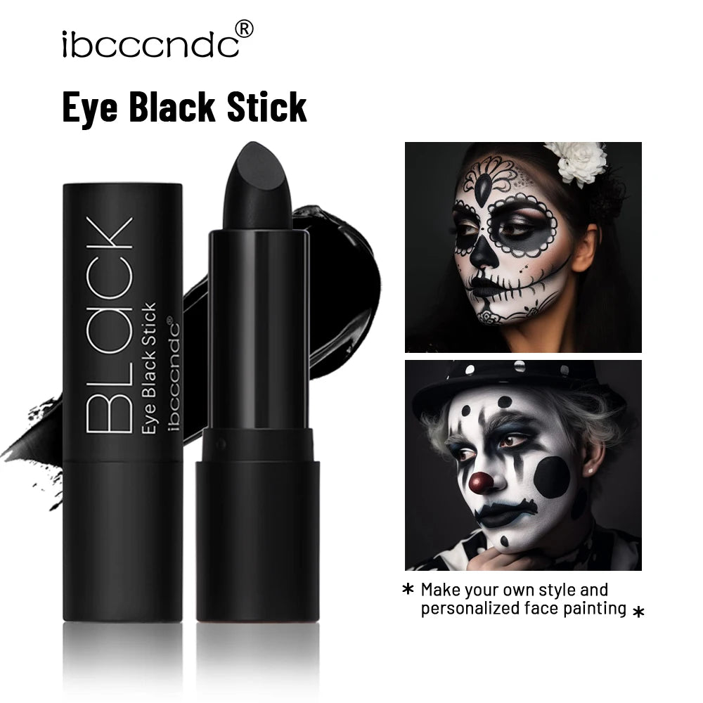 Black Matte Lipstick and Face Body Paint Stick – Long-Lasting Waterproof Halloween, Cosplay and Joker Makeup