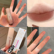 Reddish-Brown Lip Mud Tint – Waterproof Long-Lasting Velvet Lip Gloss, Autumn/Winter Korean Makeup