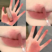 Reddish-Brown Lip Mud Tint – Waterproof Long-Lasting Velvet Lip Gloss, Autumn/Winter Korean Makeup