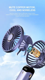 NEXORAX Portable Mini Fan – 5-Speed Rechargeable Handheld & Neck Fan