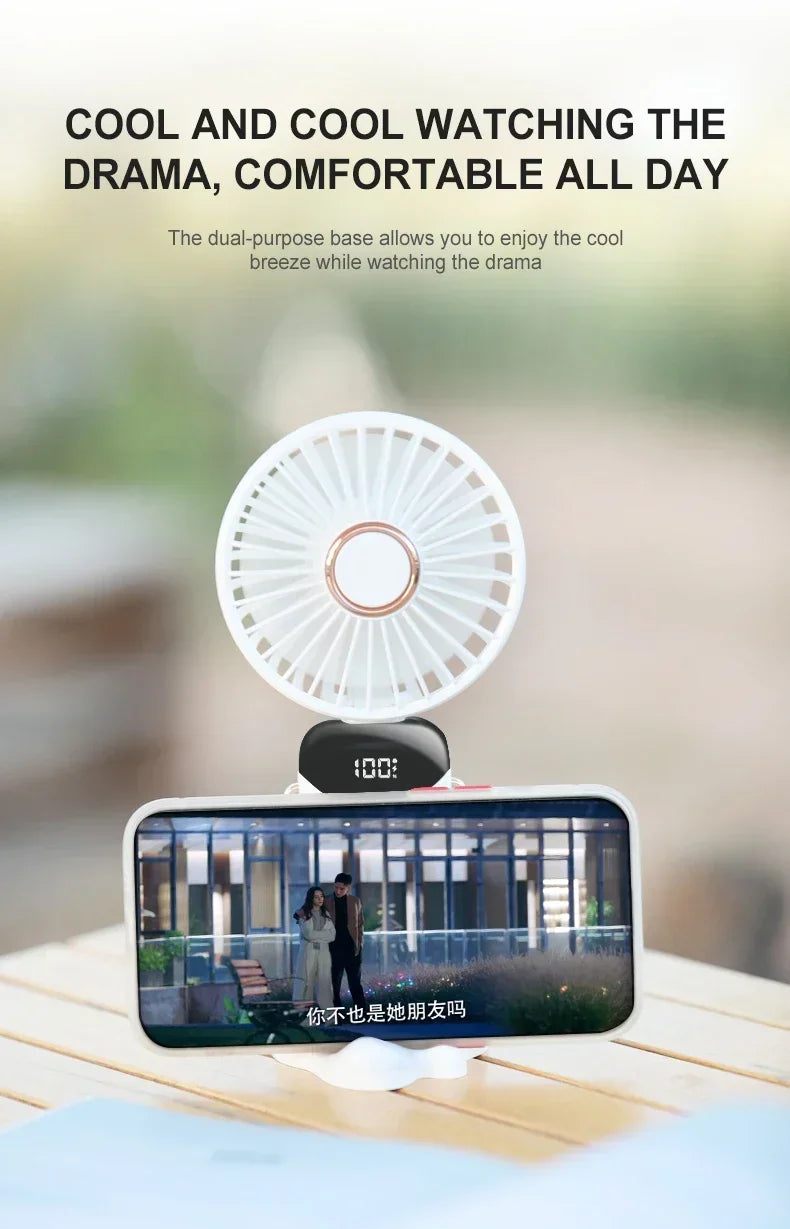 NEXORAX Portable Mini Fan – 5-Speed Rechargeable Handheld & Neck Fan