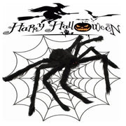 Giant Black Spider Halloween Decoration with Web – Indoor & Outdoor Haunted House Prop