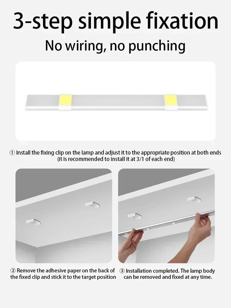 NEXORAX Rechargeable Motion Sensor LED Cabinet Light – Wireless Under Cabinet Night Light