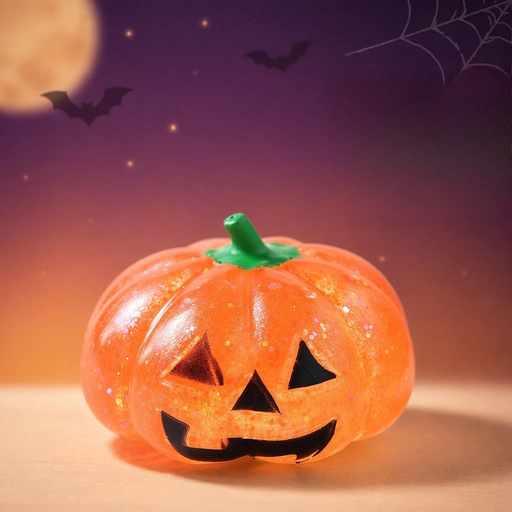 Halloween Pumpkin Maltose Stress Ball – Soft Slow-Rebound Squishy Toy, Cute Portable Sensory Toy & Holiday Gift