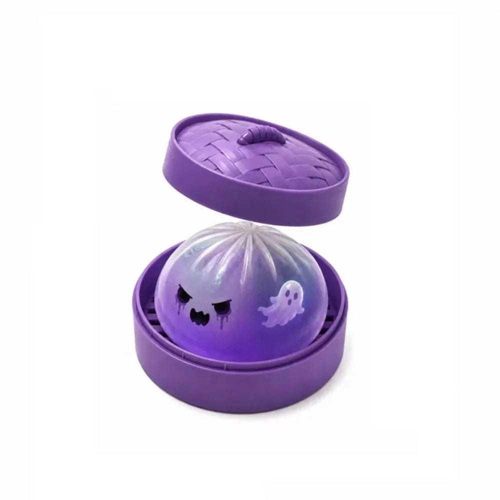 Glitter Halloween Ghost Dumpling Squishy – Soft Slow-Rising Stress Relief Toy