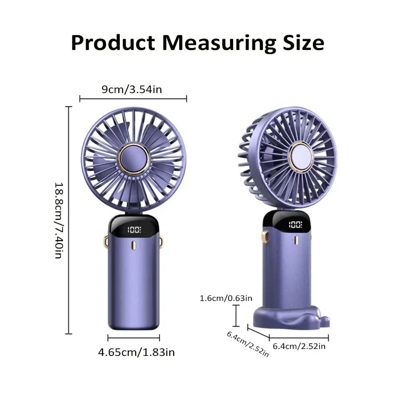 NEXORAX Portable Mini Fan – 5-Speed Rechargeable Handheld & Neck Fan