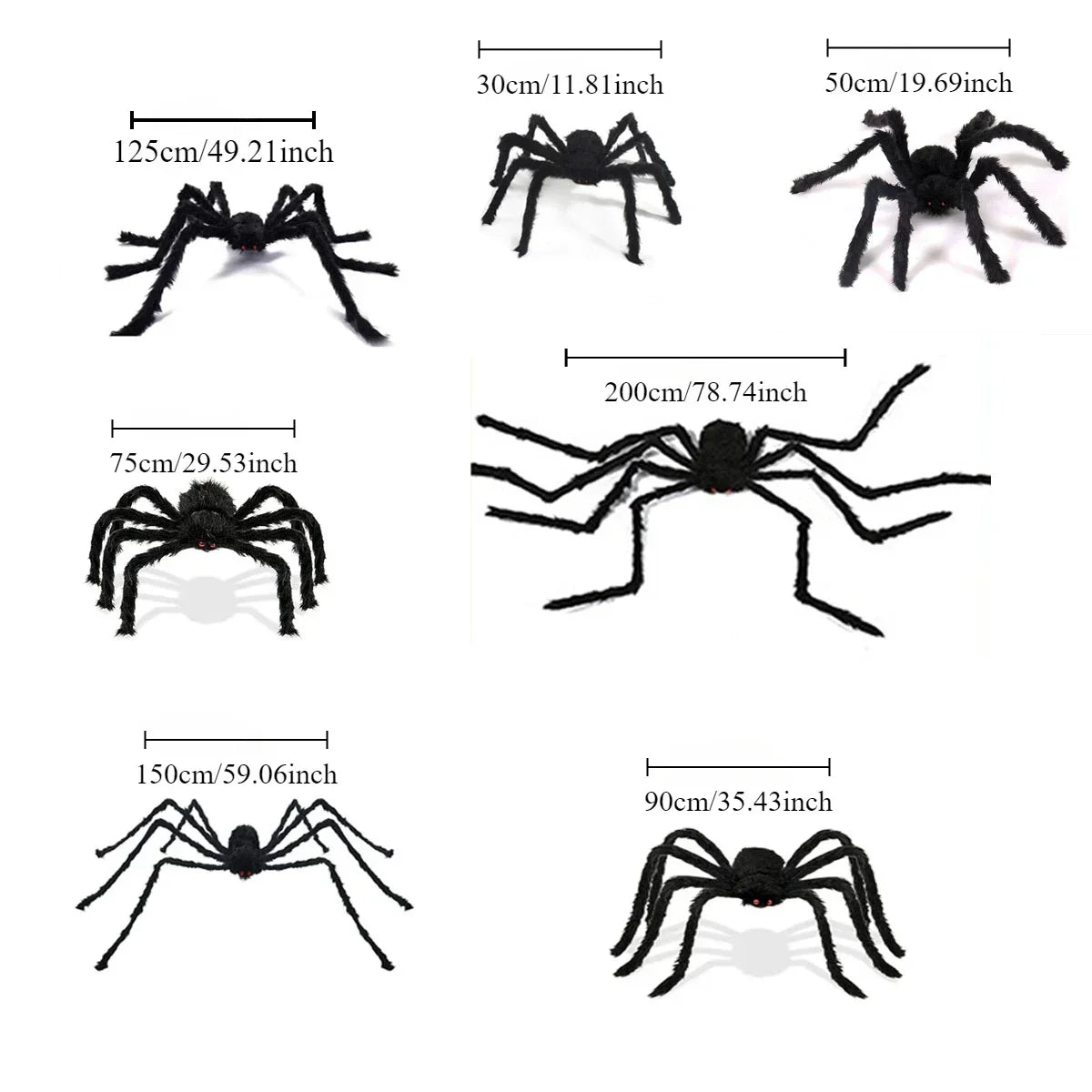 Giant Black Spider Halloween Decoration with Web – Indoor & Outdoor Haunted House Prop
