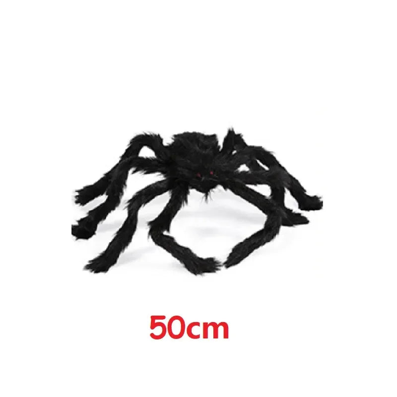 Giant Black Spider Halloween Decoration with Web – Indoor & Outdoor Haunted House Prop