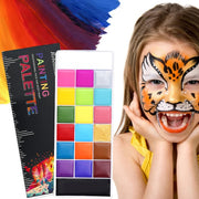 20-Color Face & Body Paint Palette – Water-Activated Halloween, SFX, Cosplay & Carnival Makeup Kit