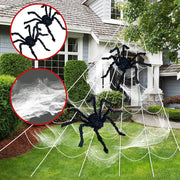 Giant Black Spider Halloween Decoration with Web – Indoor & Outdoor Haunted House Prop