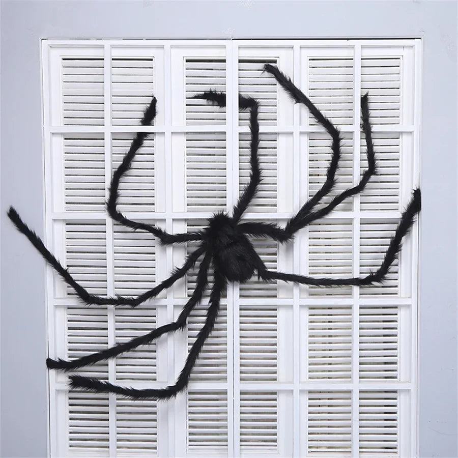 Giant Black Spider Halloween Decoration with Web – Indoor & Outdoor Haunted House Prop