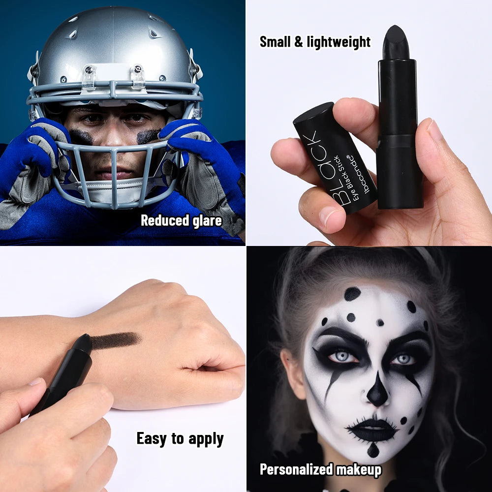 Black Matte Lipstick and Face Body Paint Stick – Long-Lasting Waterproof Halloween, Cosplay and Joker Makeup