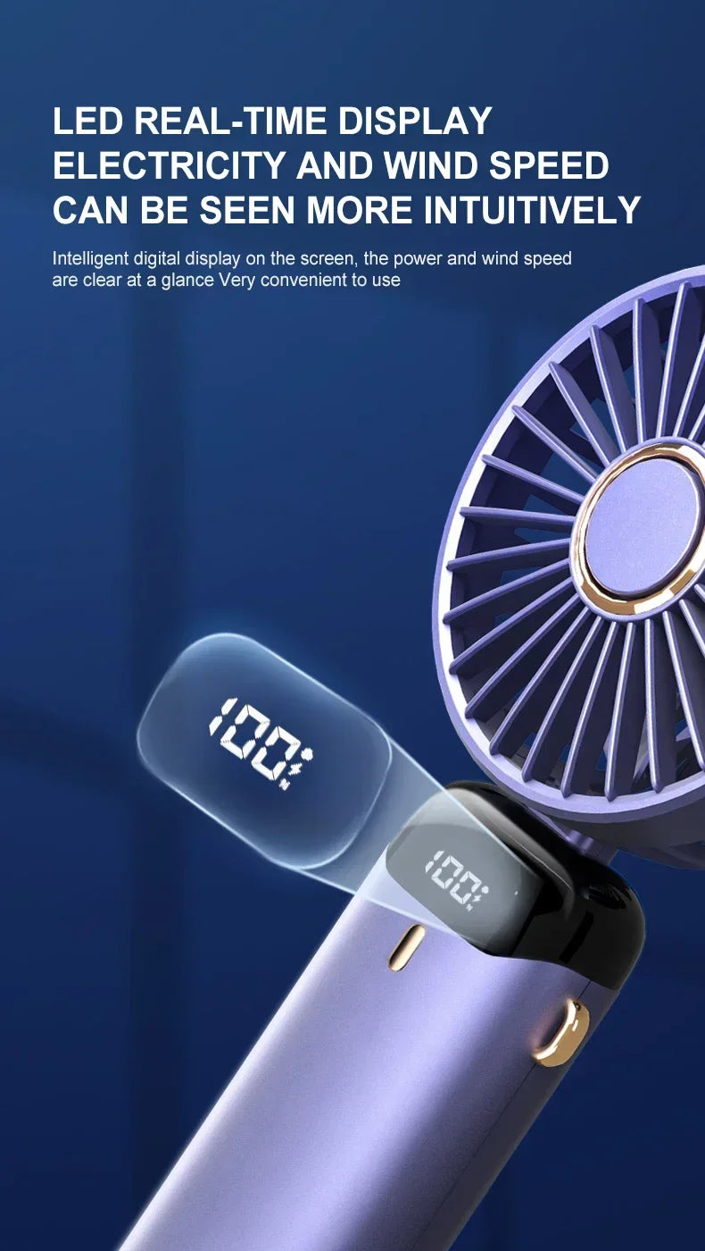 NEXORAX Portable Mini Fan – 5-Speed Rechargeable Handheld & Neck Fan