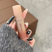 Reddish-Brown Lip Mud Tint – Waterproof Long-Lasting Velvet Lip Gloss, Autumn/Winter Korean Makeup