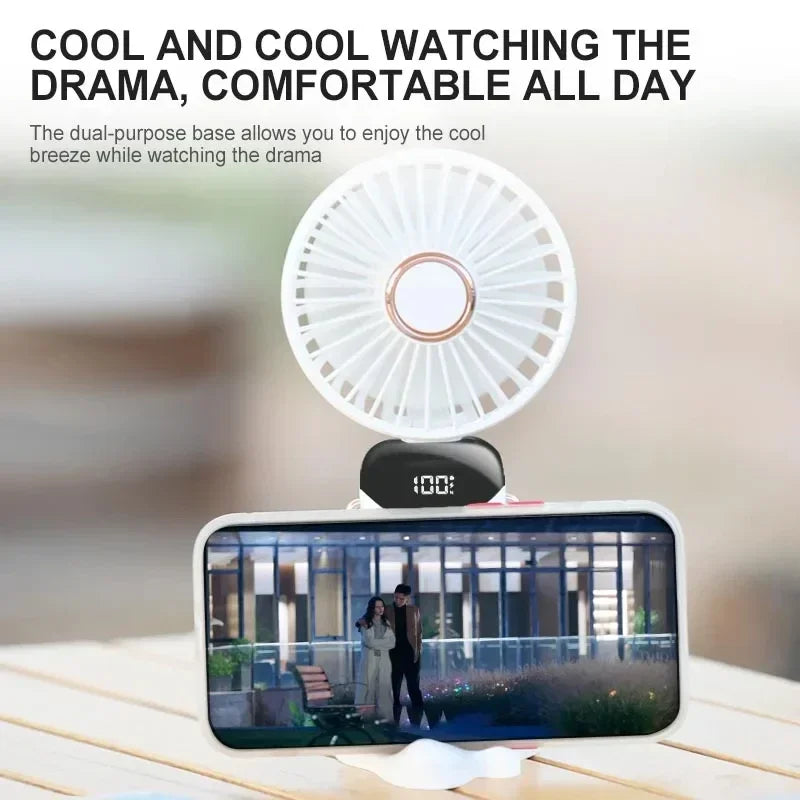 NEXORAX Portable Mini Fan – 5-Speed Rechargeable Handheld & Neck Fan