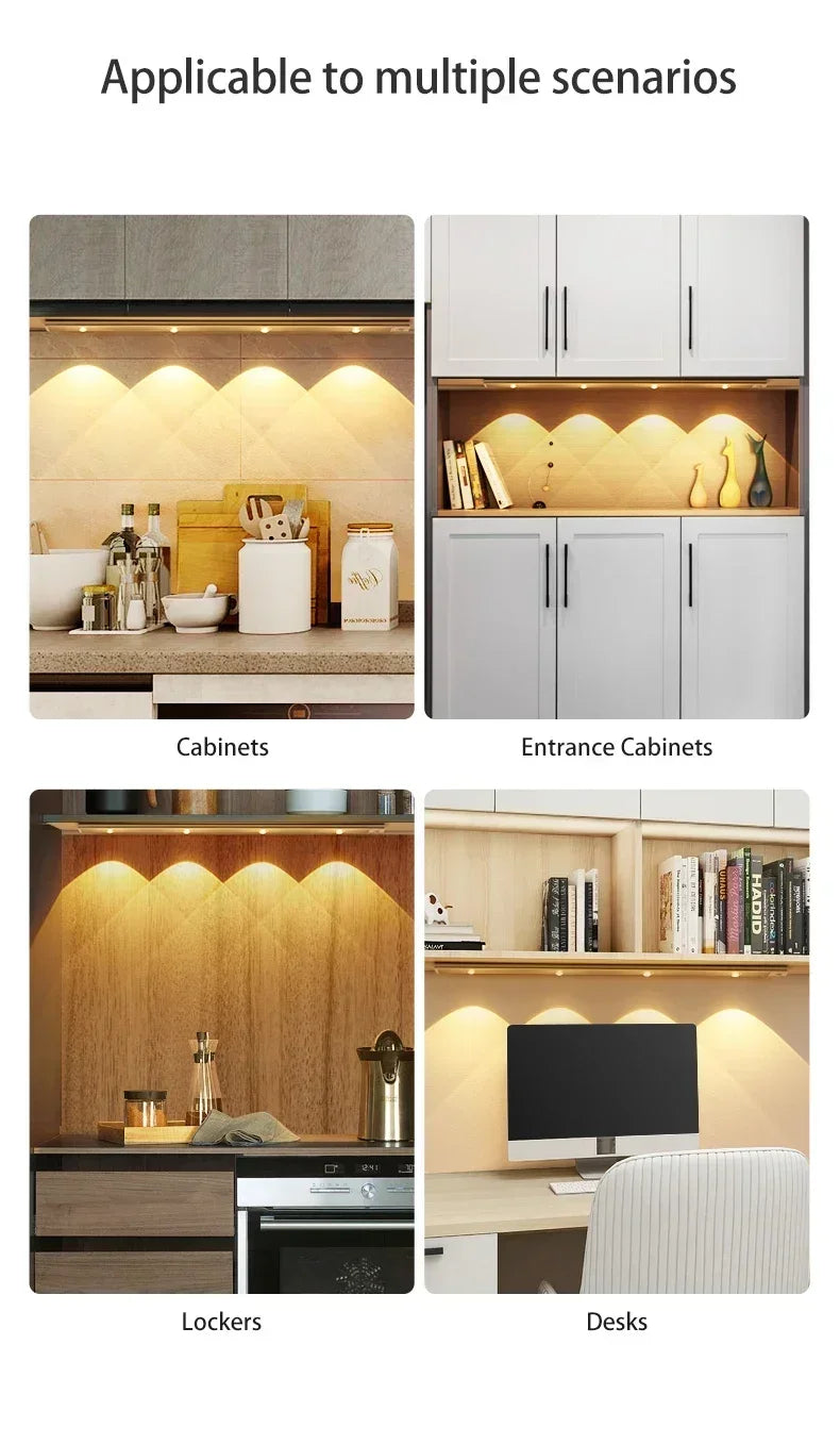 NEXORAX Rechargeable Motion Sensor LED Cabinet Light – Wireless Under Cabinet Night Light