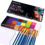 20-Color Face & Body Paint Palette – Water-Activated Halloween, SFX, Cosplay & Carnival Makeup Kit