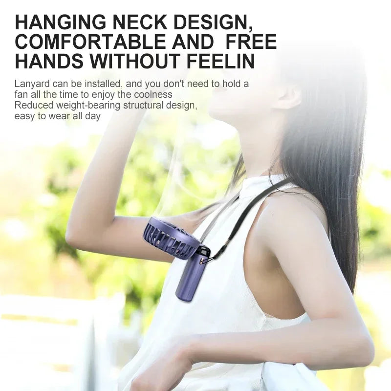 NEXORAX Portable Mini Fan – 5-Speed Rechargeable Handheld & Neck Fan