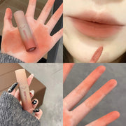 Reddish-Brown Lip Mud Tint – Waterproof Long-Lasting Velvet Lip Gloss, Autumn/Winter Korean Makeup