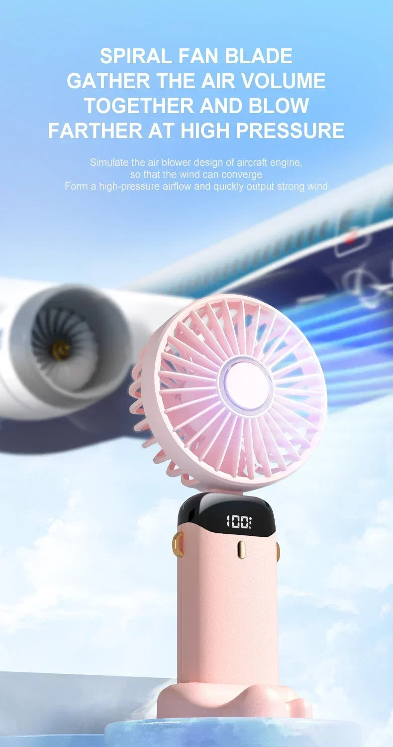 NEXORAX Portable Mini Fan – 5-Speed Rechargeable Handheld & Neck Fan