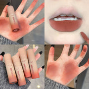Reddish-Brown Lip Mud Tint – Waterproof Long-Lasting Velvet Lip Gloss, Autumn/Winter Korean Makeup