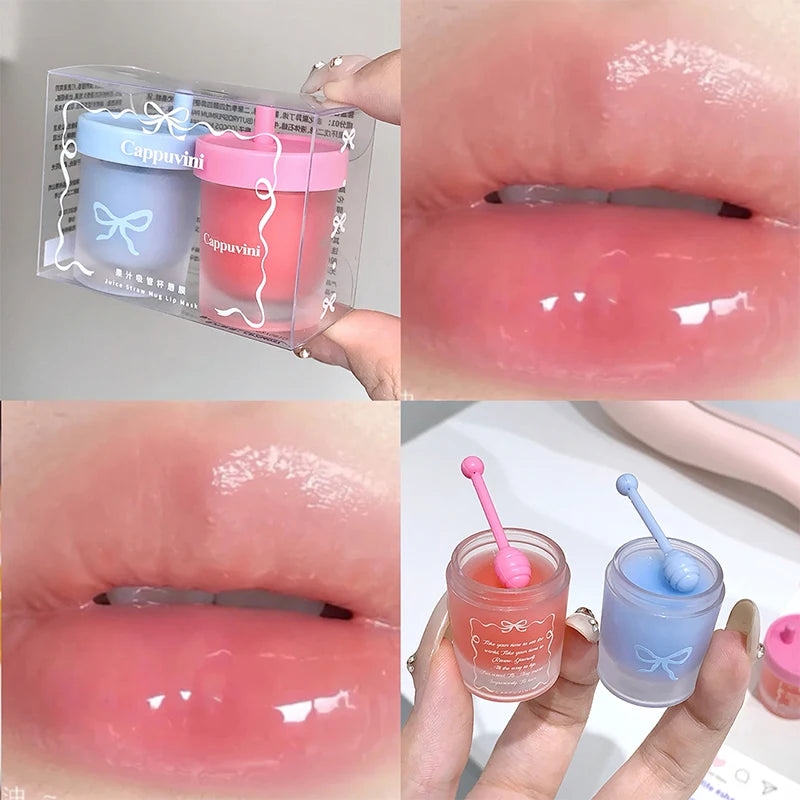 Cappuvini Fruit Juice Lip Mask – Moisturizing Lip Balm for Day & Night, Hydrating Dry & Chapped Lips