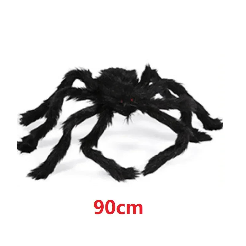 Giant Black Spider Halloween Decoration with Web – Indoor & Outdoor Haunted House Prop