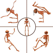 Halloween Poseable Human Skeleton 40cm – Movable Hanging Skeleton Prop, Haunted House Party Decoration