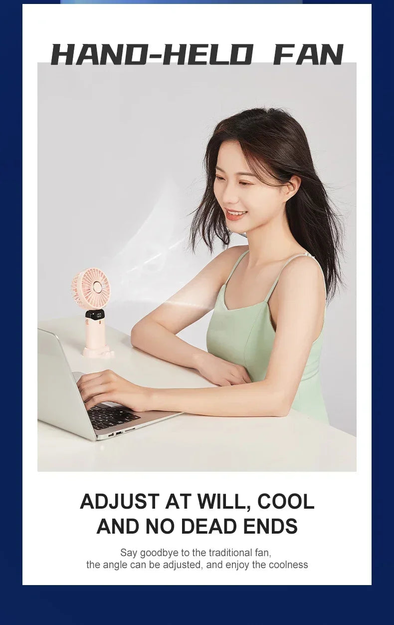 NEXORAX Portable Mini Fan – 5-Speed Rechargeable Handheld & Neck Fan