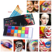 20-Color Face & Body Paint Palette – Water-Activated Halloween, SFX, Cosplay & Carnival Makeup Kit