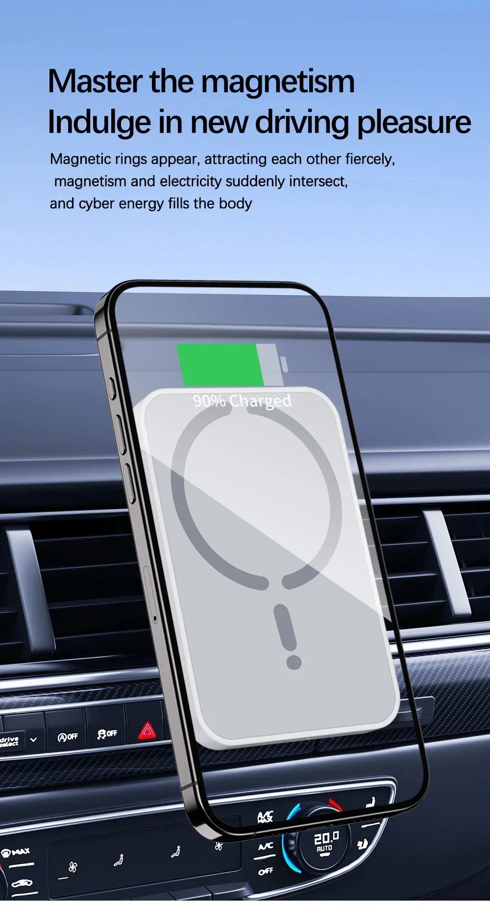 NEXORAX Magnetic Wireless Car Phone Holder – Strong Magnetic Air Vent Mount