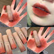 Reddish-Brown Lip Mud Tint – Waterproof Long-Lasting Velvet Lip Gloss, Autumn/Winter Korean Makeup